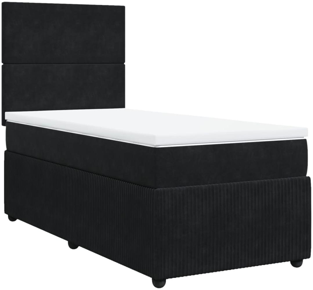 vidaXL Boxspringbett mit Matratze Schwarz 80x200 cm Samt 3292186 Bild 1