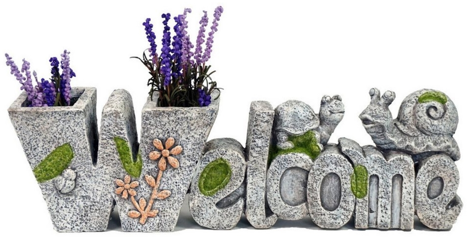 abc HOME Blumentopf Pflanzentopf Welcome, Steinoptik, Für Außenbereich geeignet Bild 1