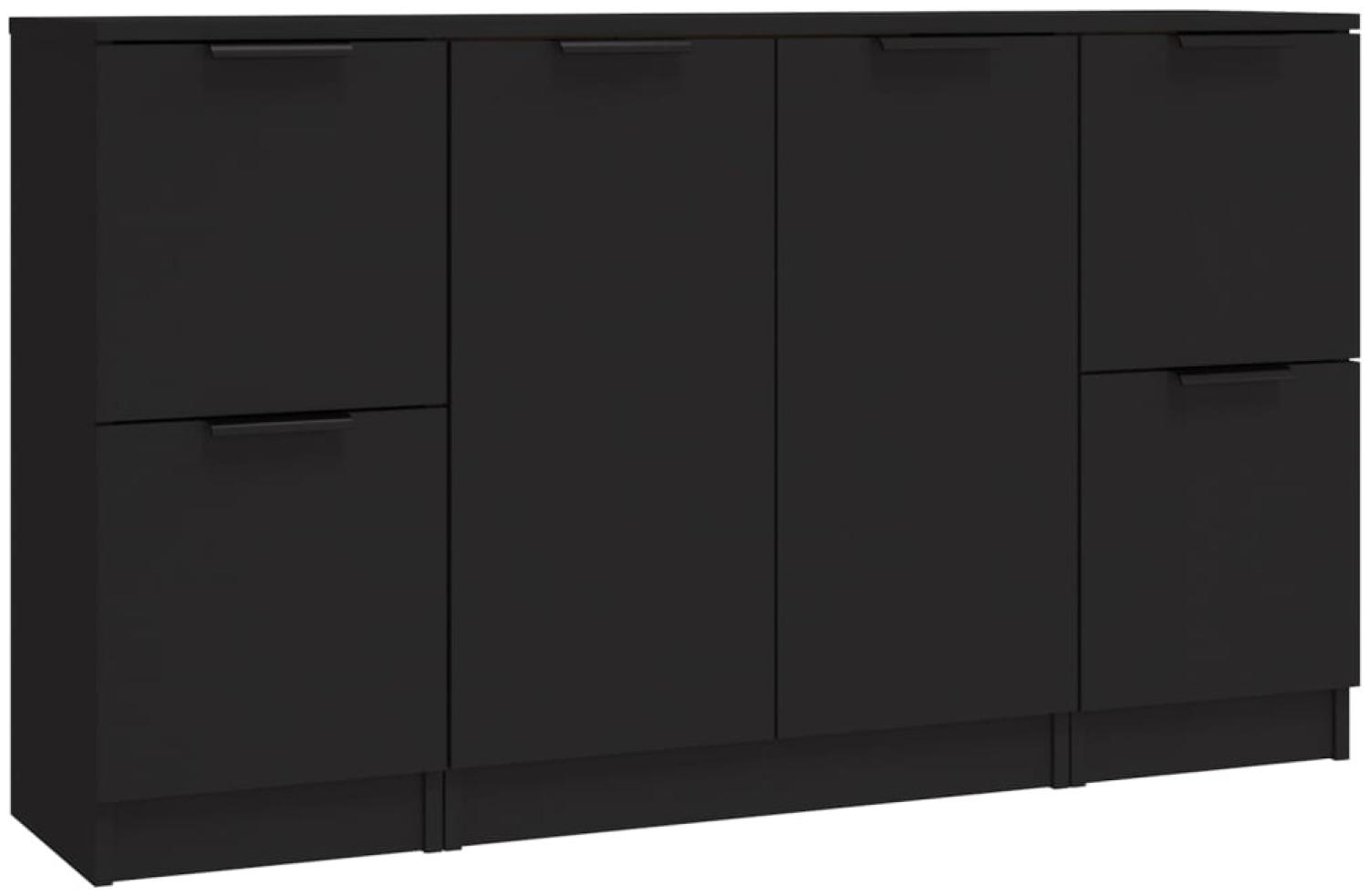 vidaXL Sideboards 3 Stk. Schwarz Holzwerkstoff 3115845 Bild 1