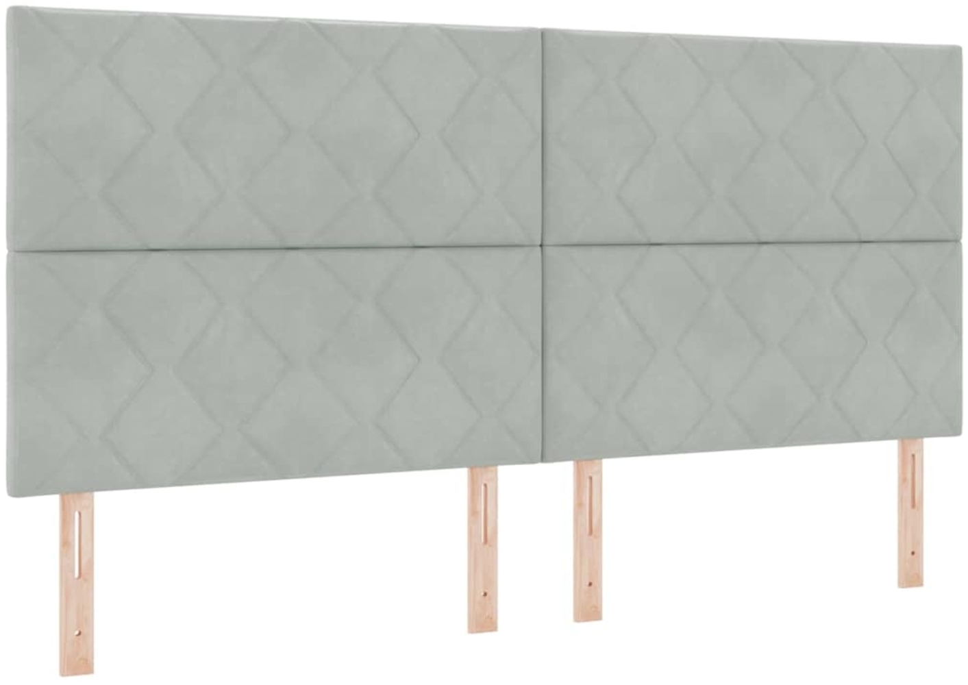 vidaXL Boxspringbett mit Matratze Hellgrau 200 x 200 cm Stoff 3339920 Bild 1