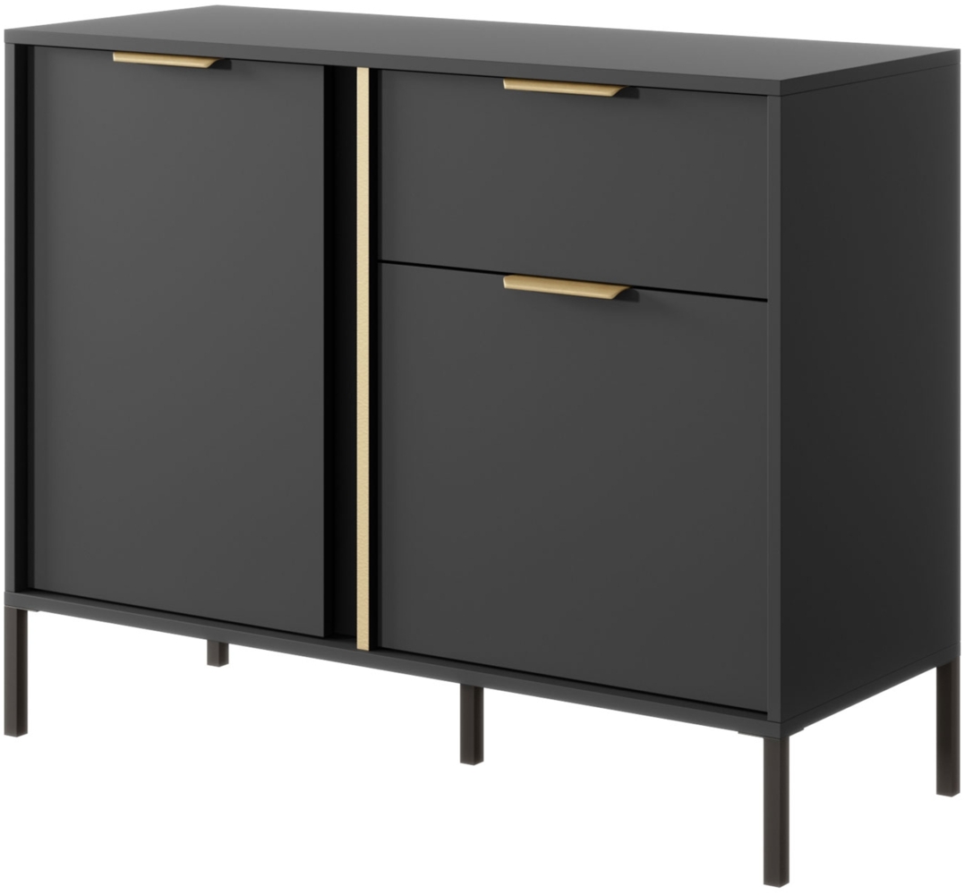 Sideboard Lars Kommode 103x39,5x81cm anthrazit gold Bild 1