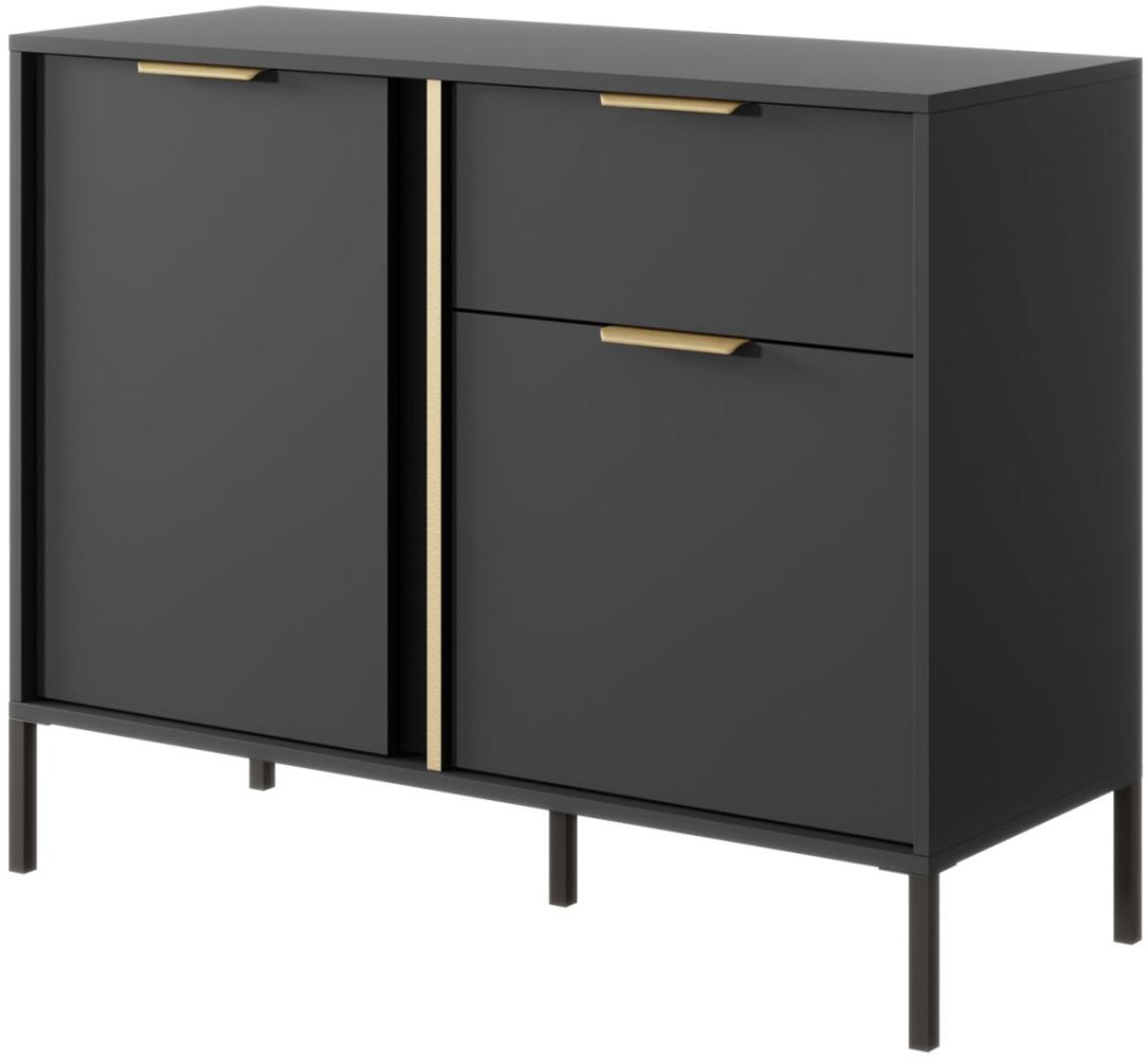 Sideboard Lars Kommode 103 x 39,5 x 81 cm anthrazit gold Bild 1