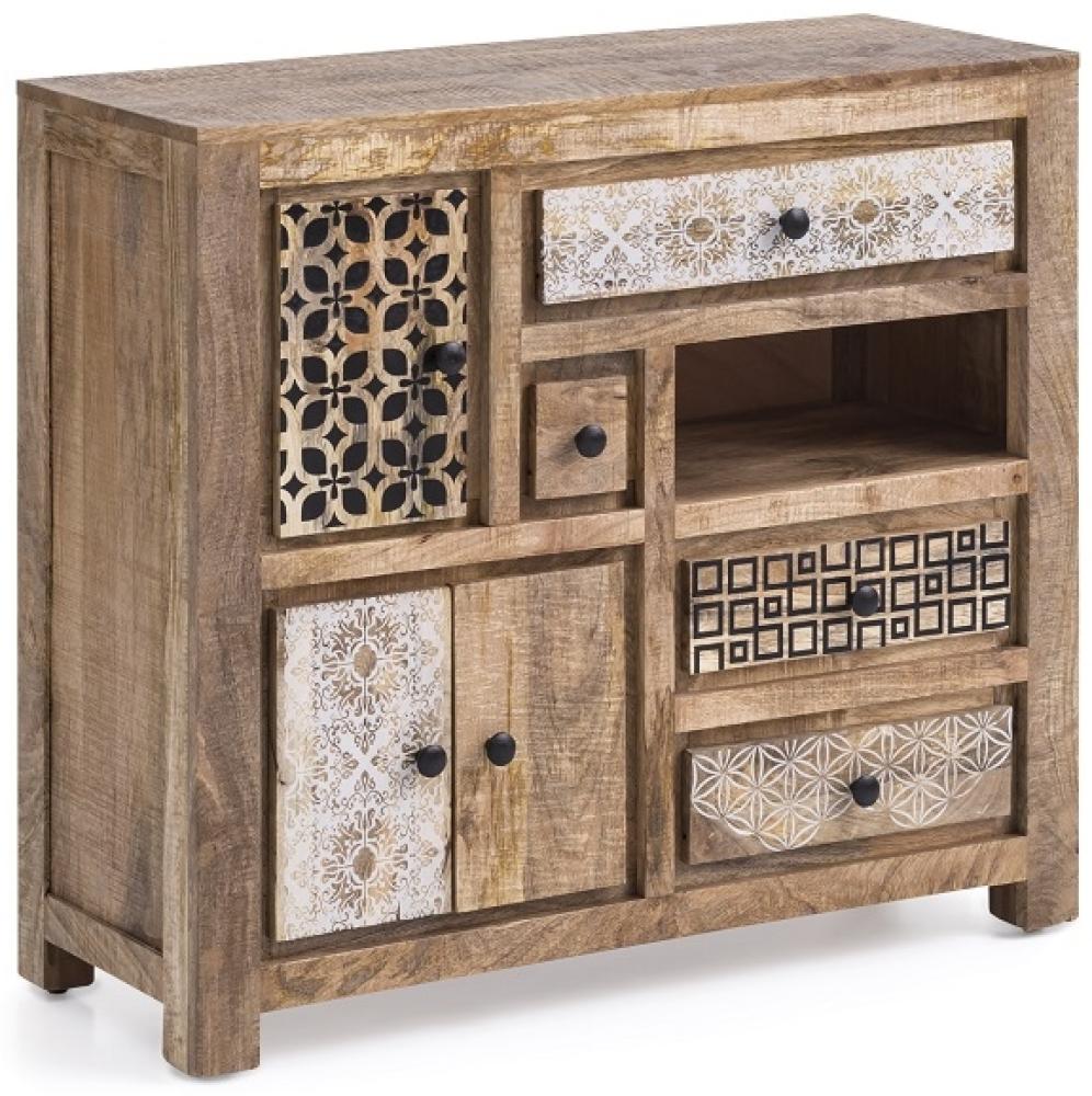 Kommode 90x80 cm 'Kalmar' Mango massiv Bild 1