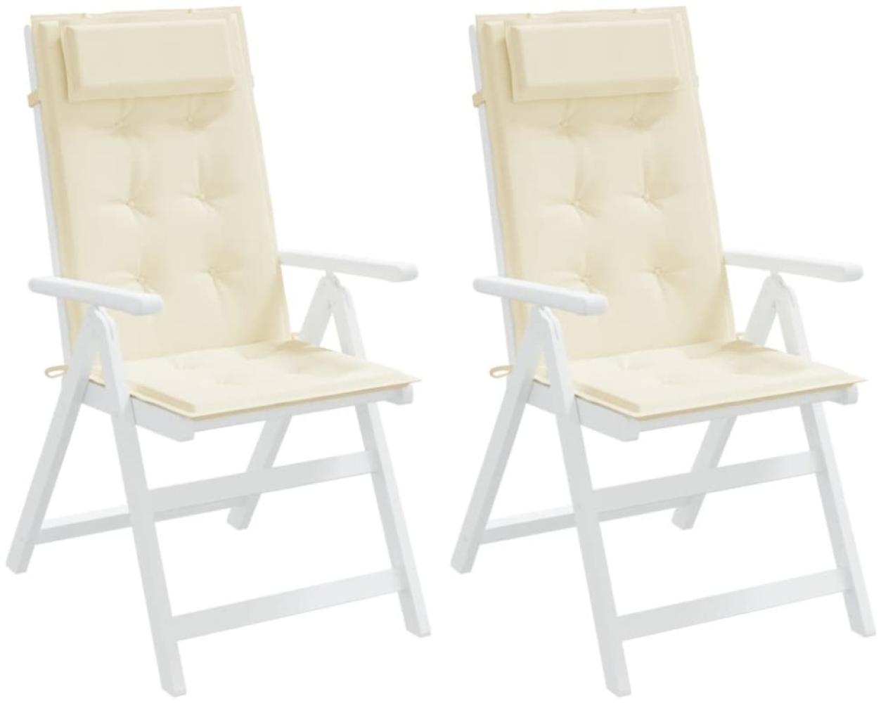 vidaXL Hochlehner-Auflagen 2 Stk. Creme Oxford-Gewebe 361880 Bild 1