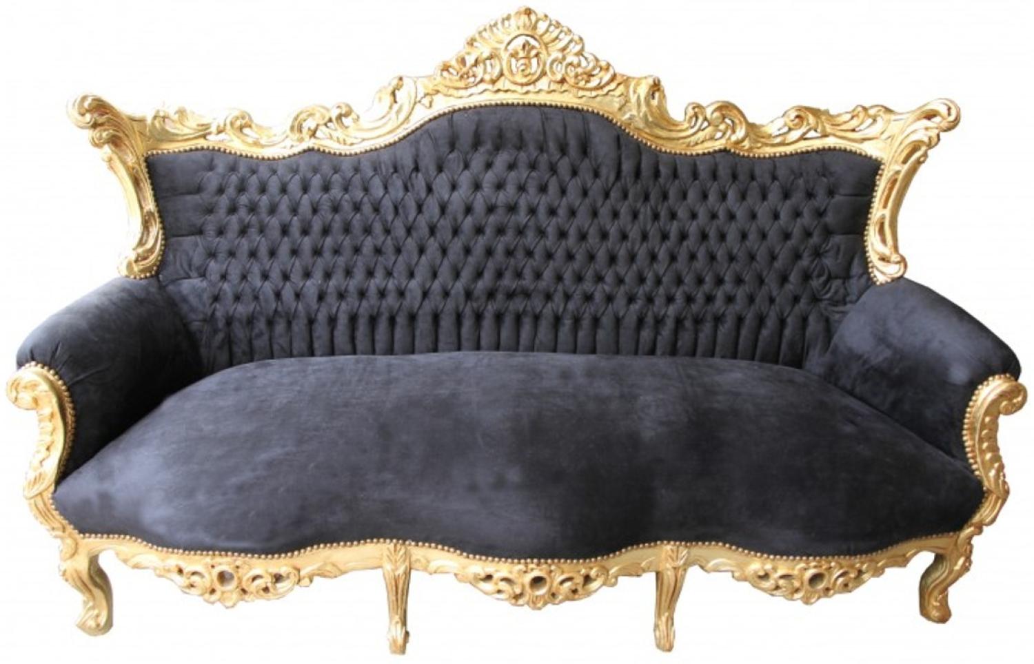 Casa Padrino Barock Sofa Master Schwarz/Gold Bild 1