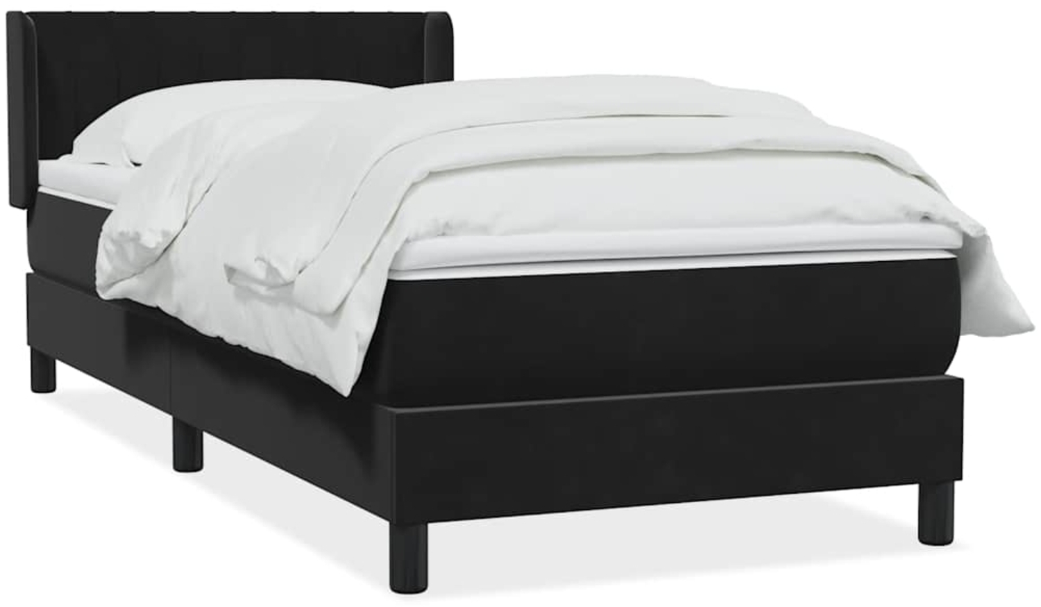 vidaXL Boxspringbett mit Matratze Schwarz 90x210 cm Samt 3318269 Bild 1