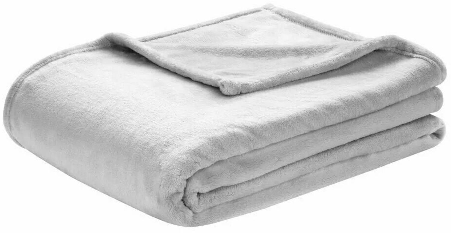 Premium Kuscheldecke Cashmere Touch » Wohndecke 150 x 200 cm » weiche Tagesdecke 450 g/m² - Hellgrau Bild 1