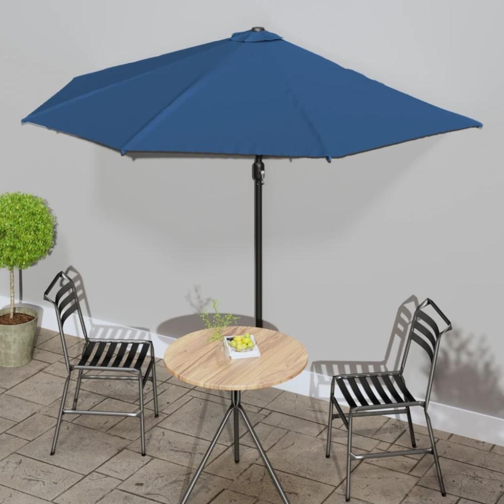 vidaXL Balkon-Sonnenschirm Alu-Mast Blau 300x155x223cm Halbrund 312505 Bild 1