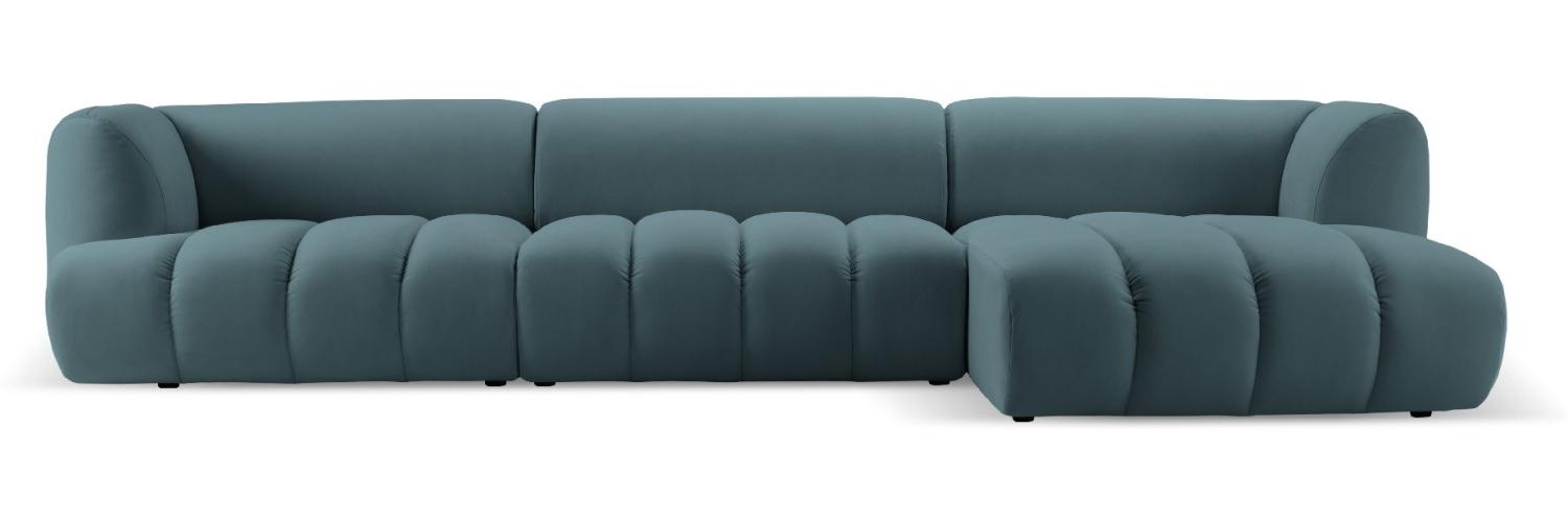 Micadoni Modulares Ecksofa Harry 5-Sitzer Rechts Samtstoff Pastellblau Bild 1