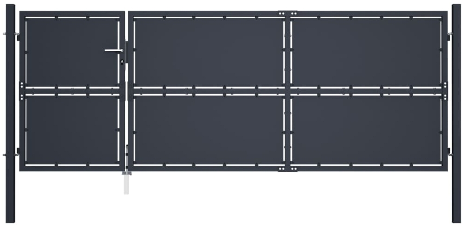 vidaXL Gartentor Stahl 350 x 125 cm Anthrazit 144537 Bild 1