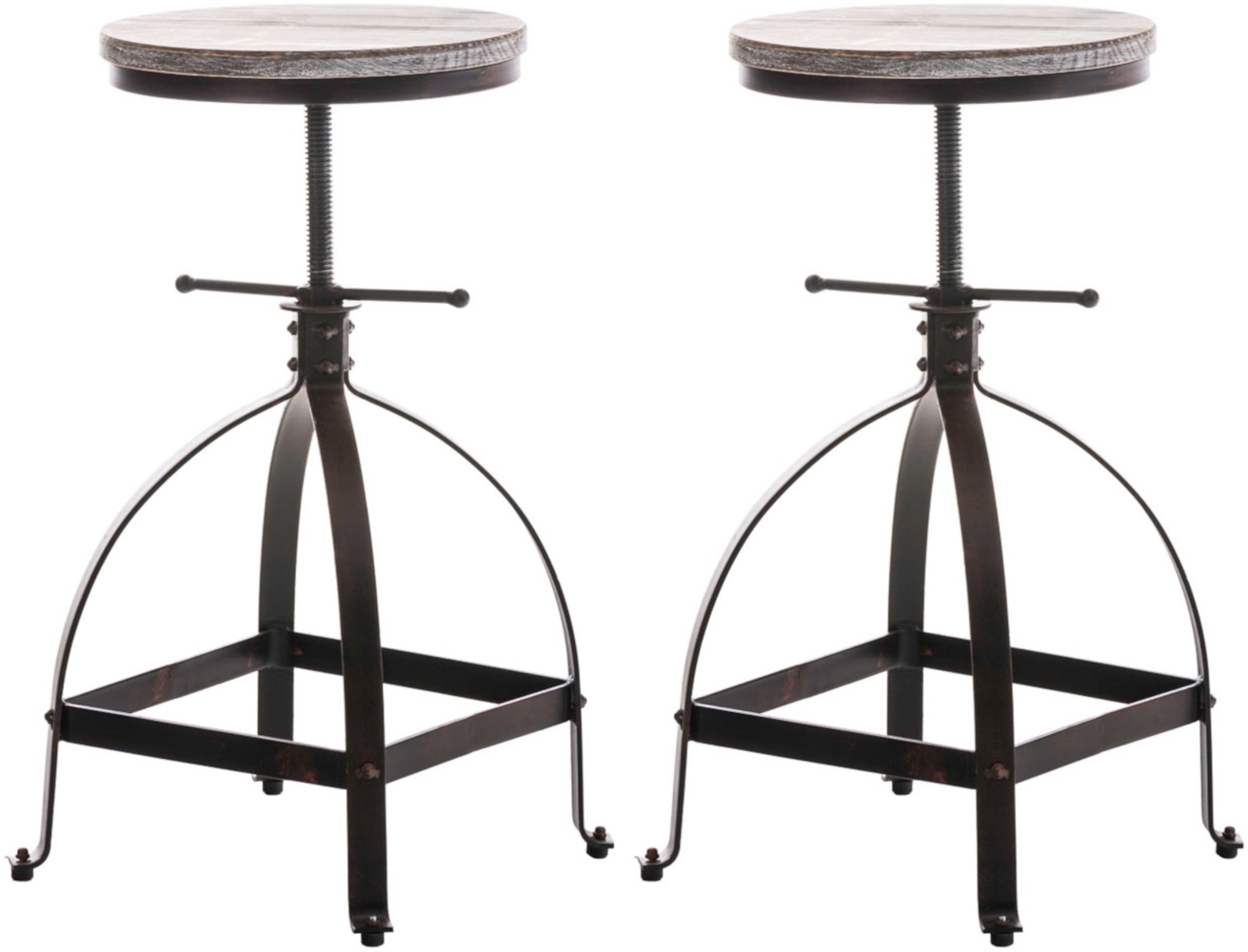 CLP 2er Set Hocker Raja, Holz höhenverstellbar,bronze Bild 1