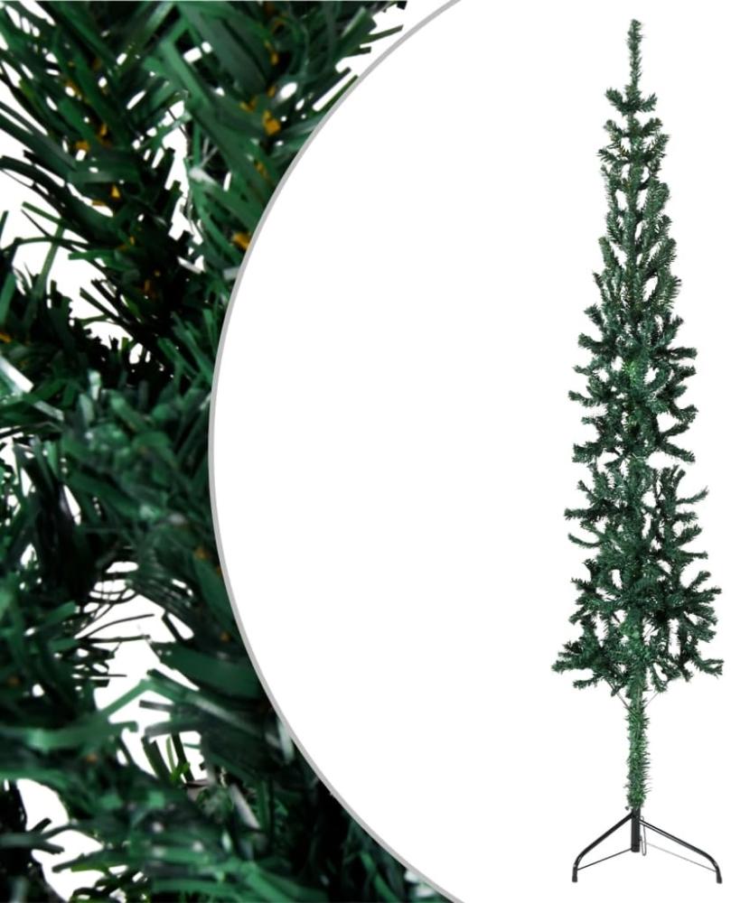 vidaXL Künstlicher Halb-Weihnachtsbaum mit Ständer Schlank Grün 180 cm 344601 Bild 1