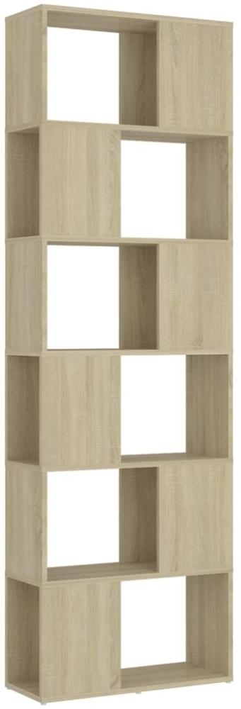 vidaXL Bücherregal Raumteiler Sonoma-Eiche 60x24x186 cm Holzwerkstoff 809101 Bild 1