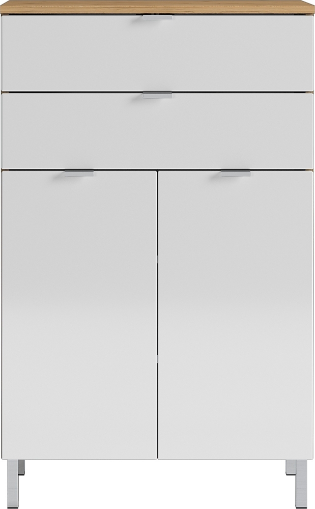 Germania Kommode 8531-552 GW-MAURESA, in grandson-Eiche-Nb. /weiß, Fronten in Hochglanz, zwei Schubkästen, 60 x 97 x 34 cm (BxHxT) Bild 1