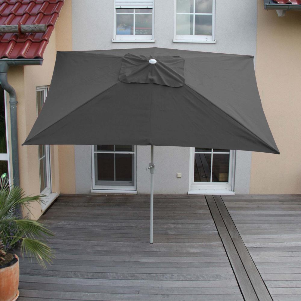 Sonnenschirm N23, Gartenschirm, 2x3m rechteckig neigbar, Polyester/Alu 4,5kg UV-Schutz 50+ ~ anthrazit Bild 1