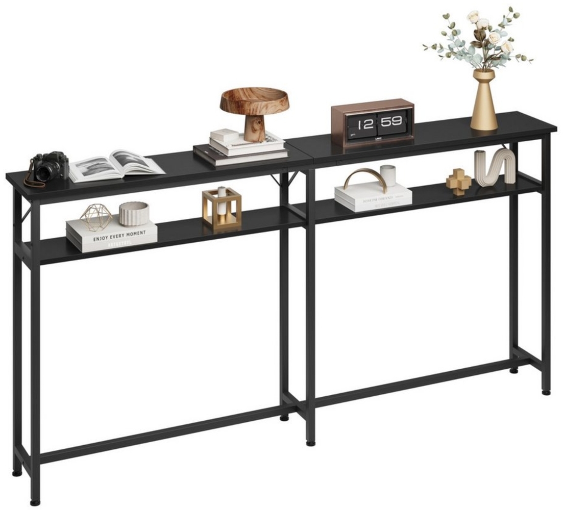 GarveeMore Konsolentisch Konsolentisch Schmal,2 Etagen Konsolentisch mit Stauraum Extra Bild 1