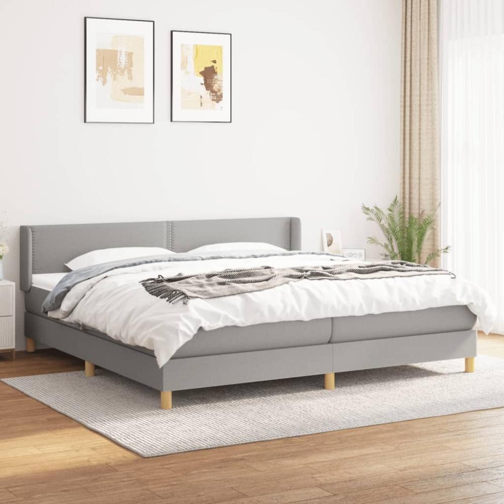 Boxspringbett mit Matratze Stoff Hellgrau 200 x 200 cm, Härtegrad: H2 [3130217] Bild 1