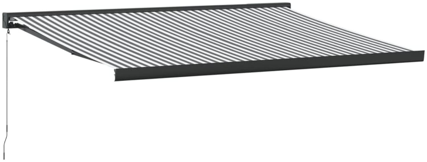 vidaXL Markise Einziehbar Anthrazit und Weiß 4x3 m Stoff und Aluminium 3216130 Bild 1