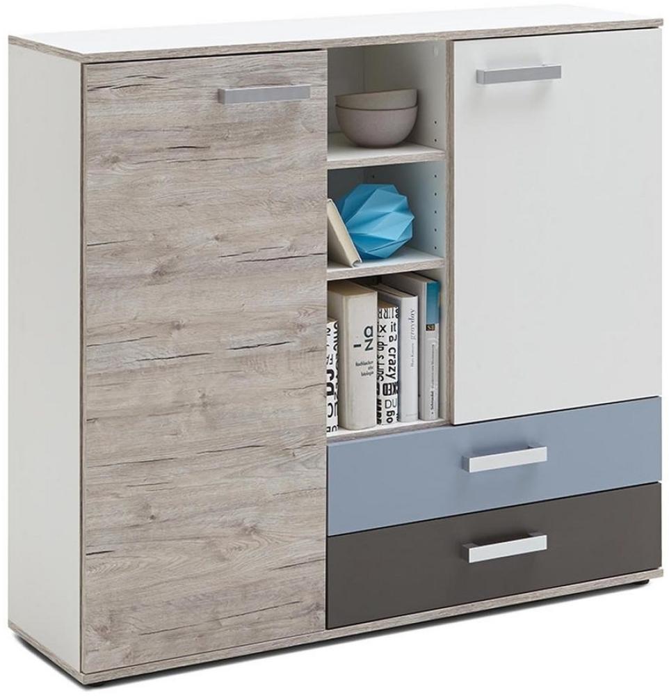 Kommode >Ferdy< in Weiß - 120x104x33cm (BxHxT) Bild 1