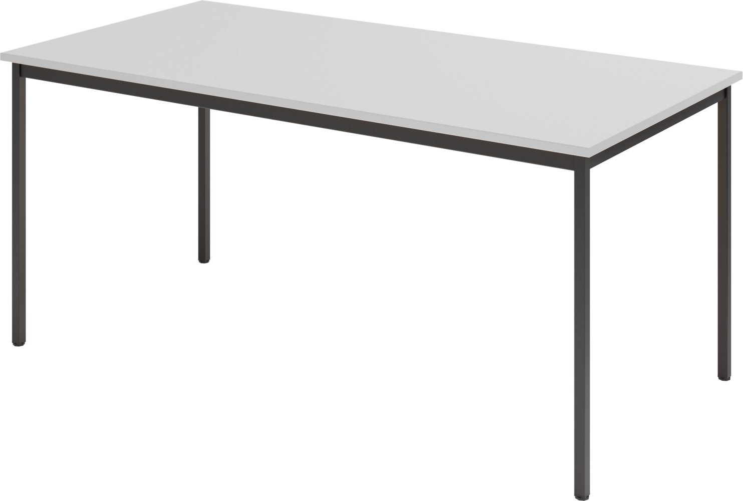 bümö Tisch, Multifunktionstisch 160 x 80 cm in Grau/Schwarz - Besprechungstisch, Konferenztisch, Meetingtisch, Mehrzwecktisch, Pausentisch, Besprechungsraum, Meetingraum, Pausenraum, VS16-5-D Bild 1