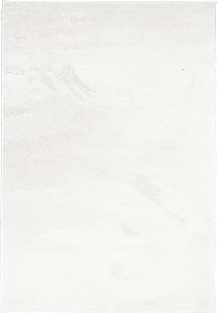 vidaXL Teppich OVIEDO Kurzflor Creme 140x200 cm 375513 Bild 1