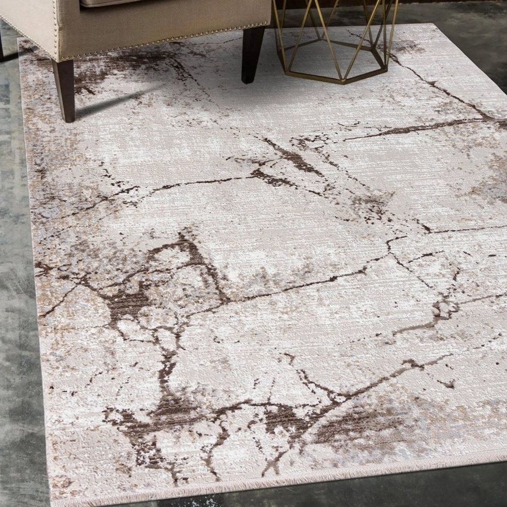 Mazovia Designteppich Modern Teppich für Wohnzimmer, Schlafzimmer, Esszimmer, 80 x 150 cm, Kurzflor, Marmor Optik Bild 1