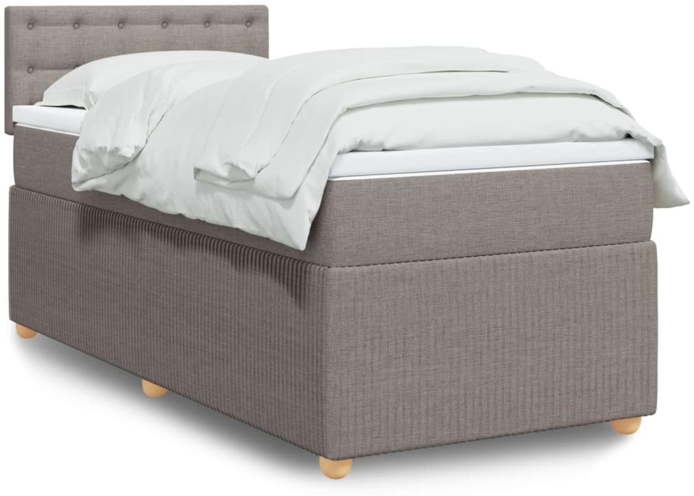 vidaXL Boxspringbett mit Matratze Taupe 90x200 cm Stoff 3289657 Bild 1