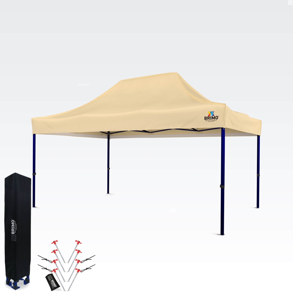 Ausstellungszelt 3x4,5m (45mm Stahl) | Schnelle Montage, lange Lebensdauer - ohne 3 Wänden - Beige Bild 1