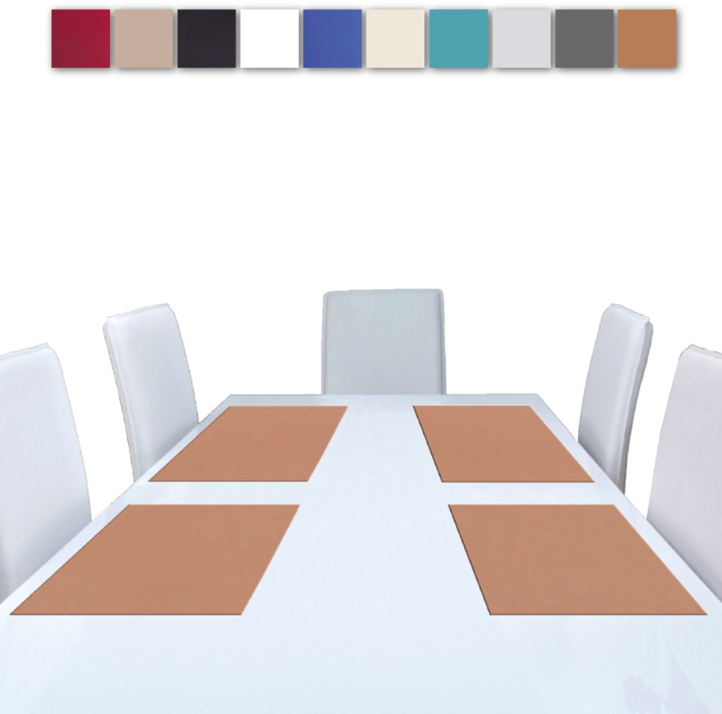 6er Set Tischsets Platzset Tischuntersetzer Platzdeckchen Tischdeko Tischmatte Essensunterlage Maße 30x45 cm, Farbe: braun - hellbraun Bild 1
