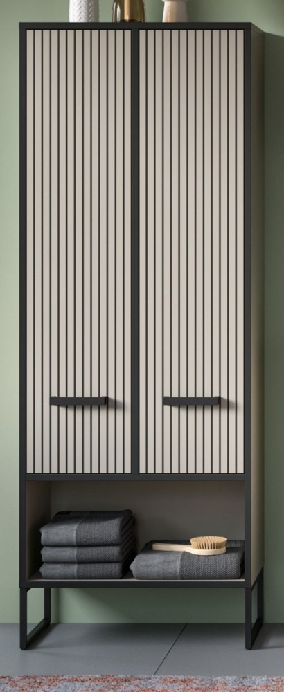 Badezimmer Hochschrank Scana in sand 59 x 159 cm Bild 1