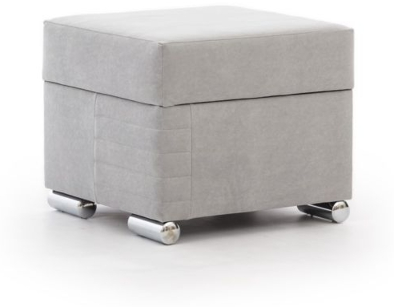 Polsterhocker mit Stauraum CANTON in Stoff Camelia Hellgrau Bild 1
