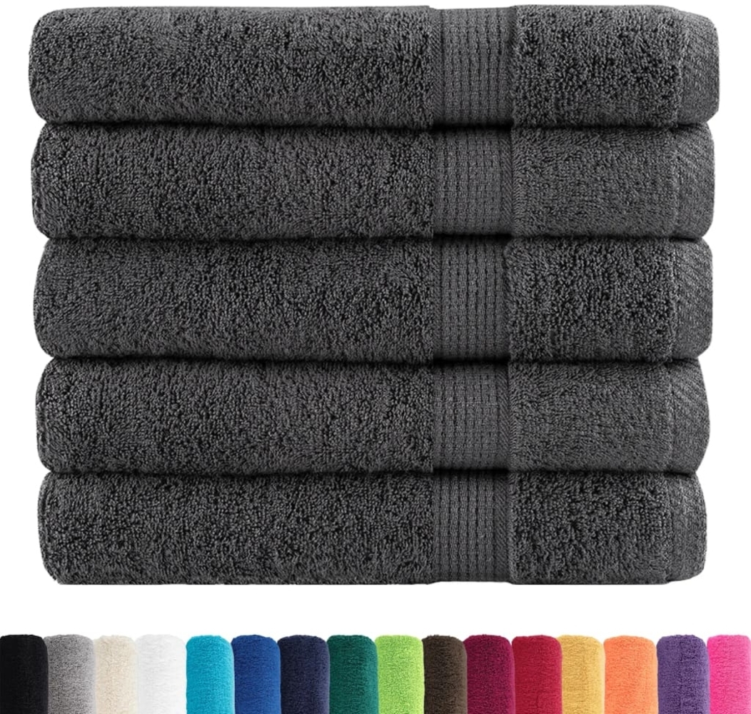 vidaXL Premium Saunatücher SOLUND 50 Stk. Anthrazit 80x200 cm 600 g/m² 137171 Bild 1