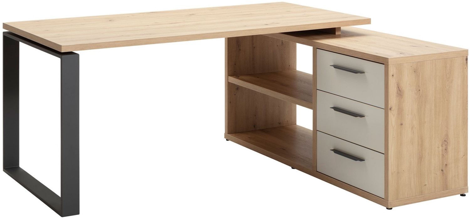 Schreibtisch-Kombination Design-Office / Disegno, Beige, Holzfarben, 160 x 75 x 140 cm Bild 1