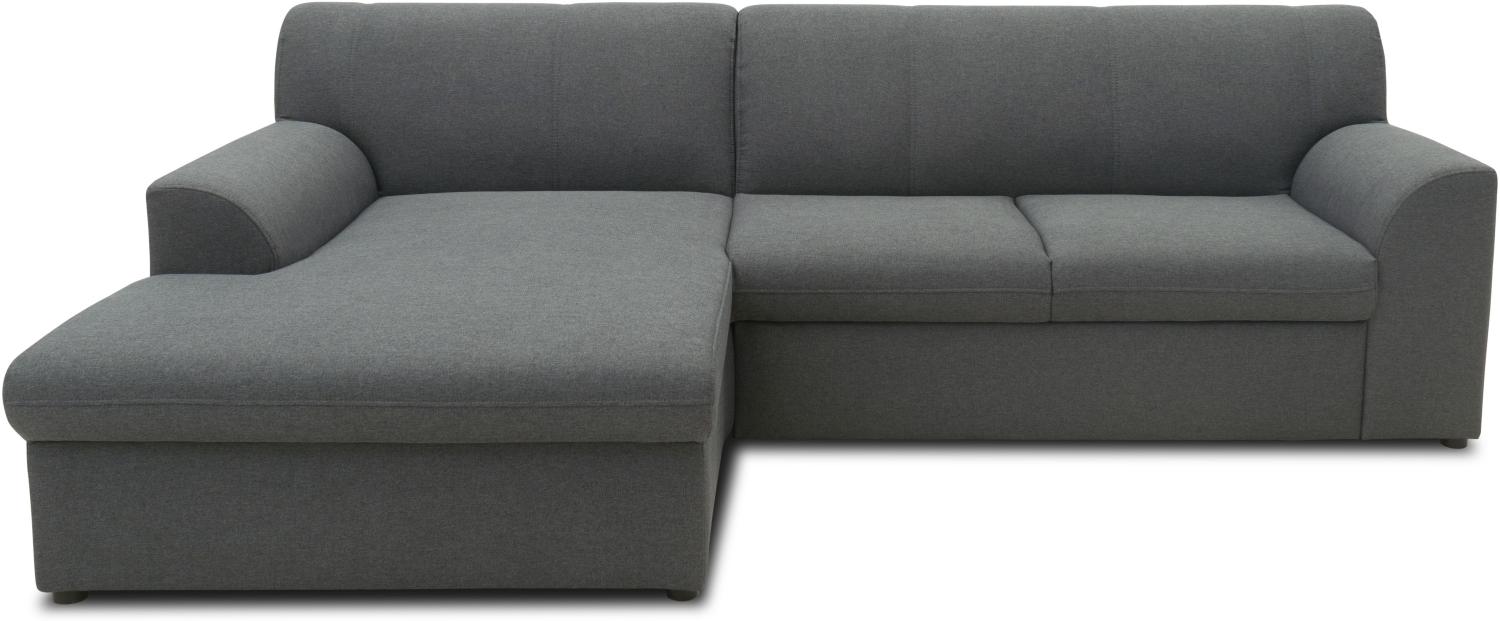 DOMO Collection Topper, Ecksofa mit Schlaffunktion, Webstoff grau, 155 x 245 cm Bild 1