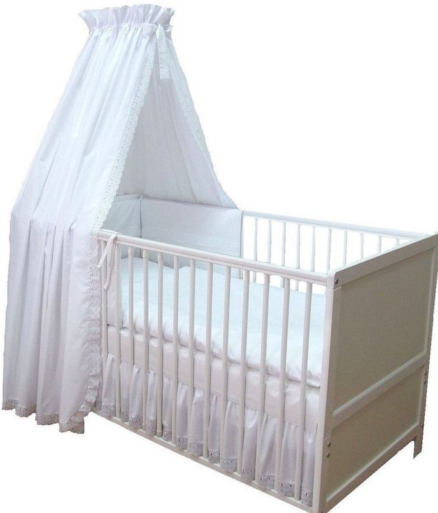 Babymajawelt Betthusse Bettvolant Bettlaken für Babybett, Glatt, Einfarbig, Dekorativ, Reine Baumwolle, Made in EU Bild 1