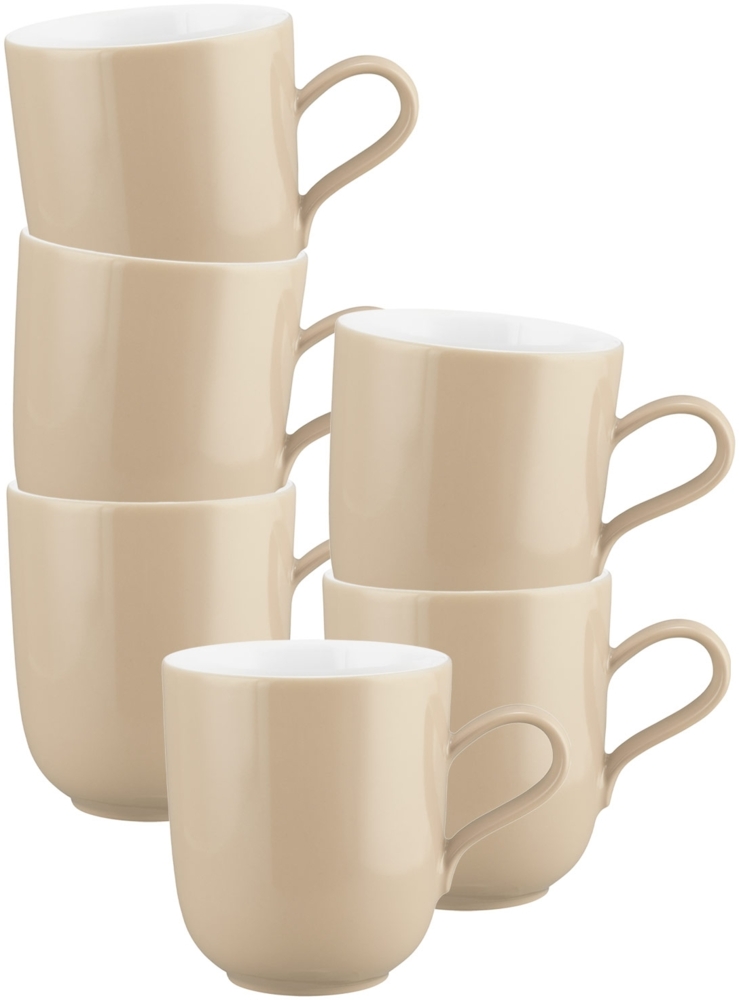 Seltmann Weiden Liberty Pure Colors Henkelbecher 400 ml 6er Set - Dusty Beige Bild 1