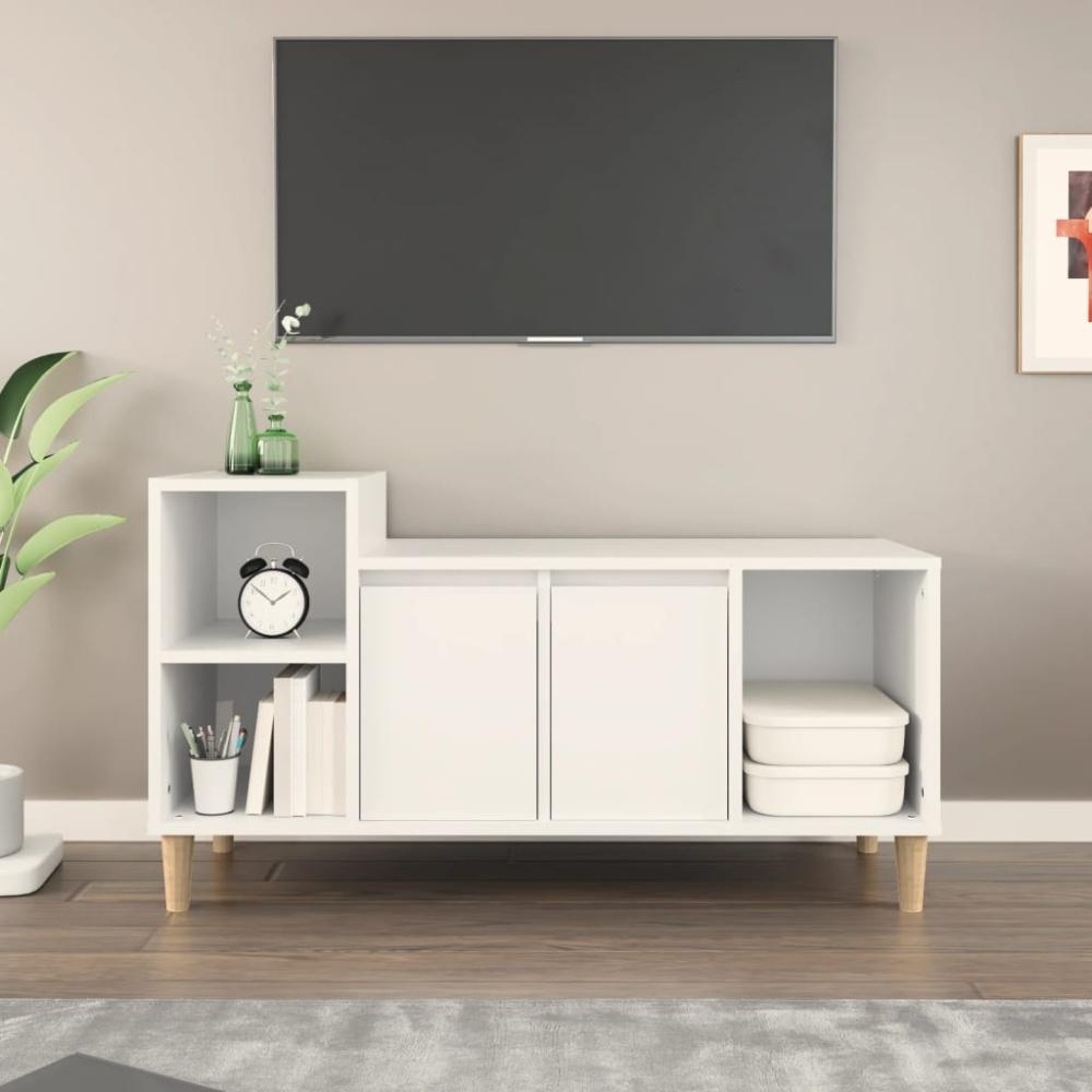 vidaXL TV-Schrank Weiß 100 x 35 x 55 cm Holzwerkstoff [821172] Bild 1