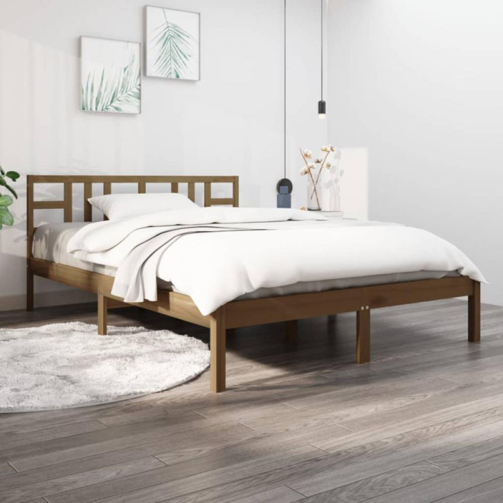 Massivholzbett Honigbraun 150x200 cm 5FT King Size [3105413] Bild 1