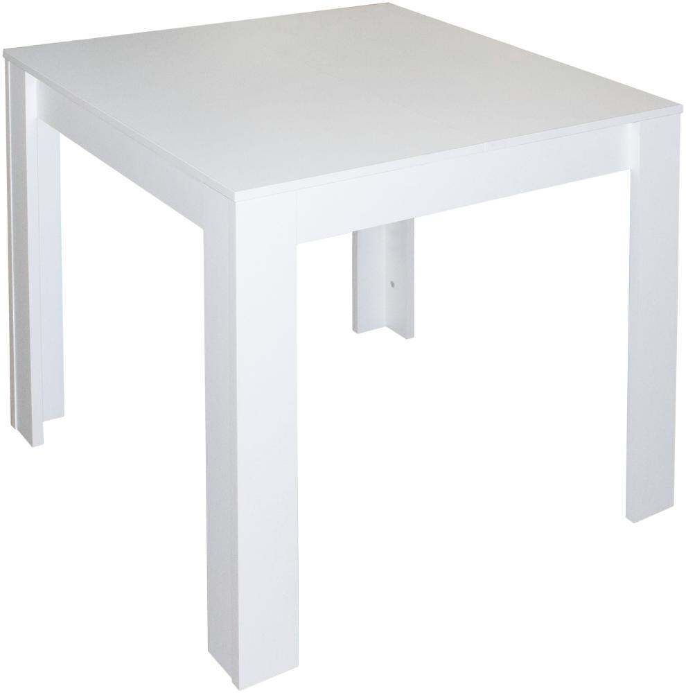 Esstisch Bull 0567 80x80 weiss matt B H T 80 120 x 75 x 80 cm Bild 1