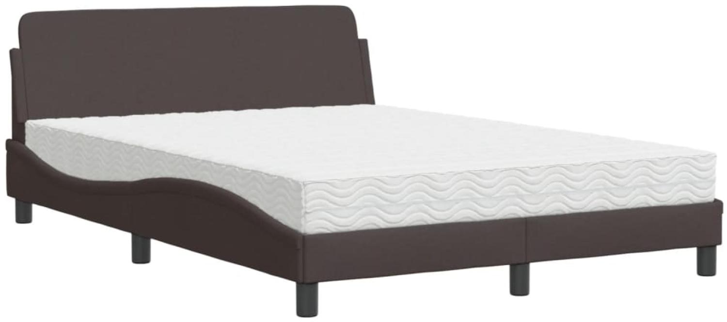 vidaXL Bett mit Matratze "Dover" Dunkelbraun 140x200 cm Stoff 3208407 Bild 1