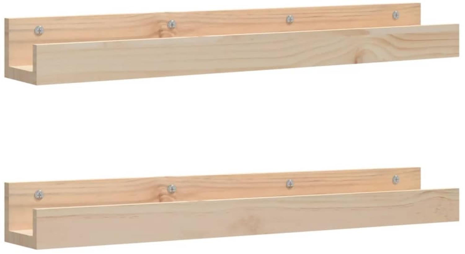vidaXL Wandregale 2 Stk. 80x12x9 cm Massivholz Kiefer 823589 Bild 1