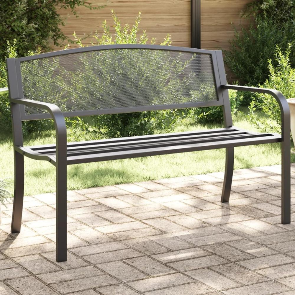 vidaXL Gartenbank 119 cm Schwarz Stahl 4002827 Bild 1