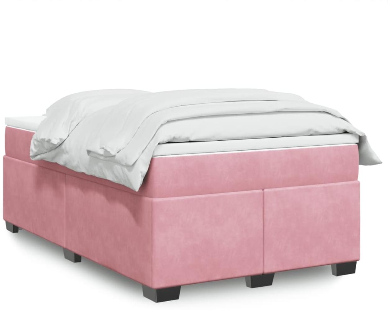 vidaXL Boxspringbett mit Matratze Rosa 120x200 cm Samt 3285280 Bild 1