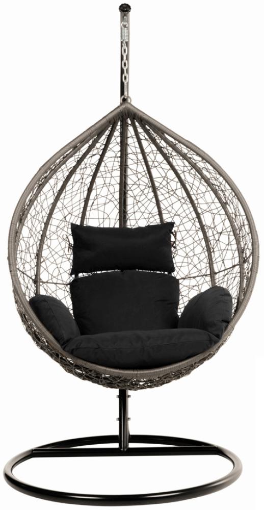 HOME DELUXE Polyrattan Hängesessel mit Gestell CIELO - Schwarz Bild 1