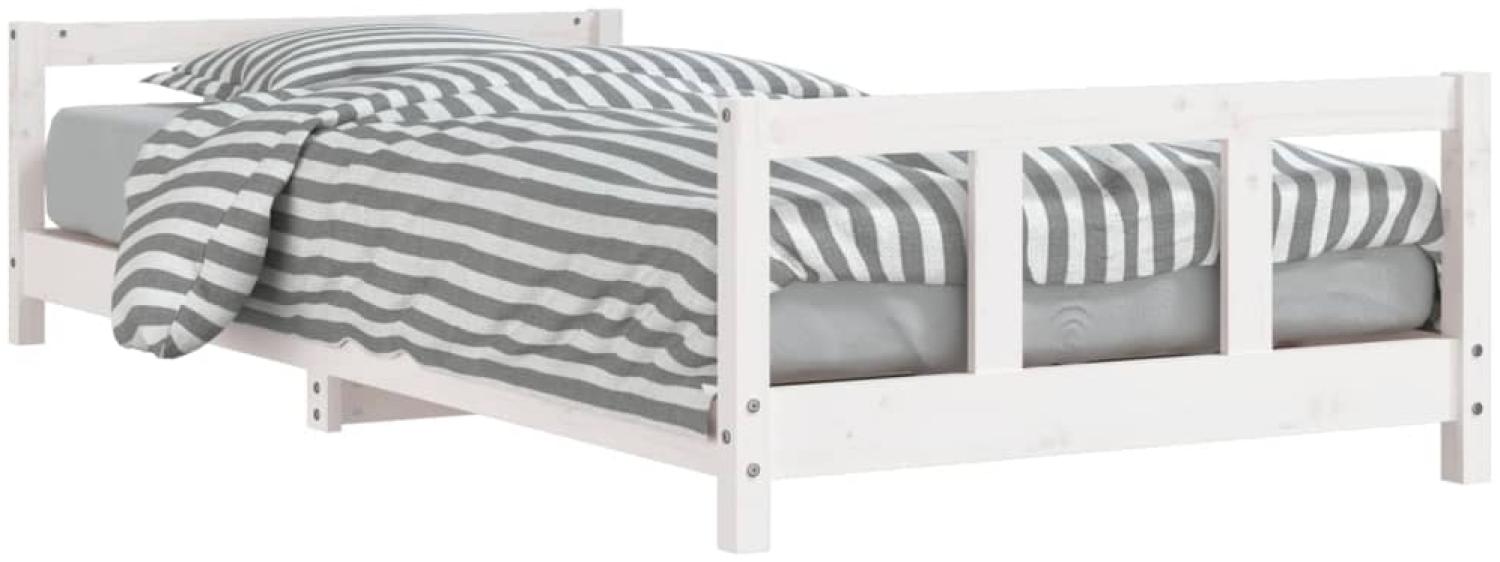 vidaXL Kinderbett Weiß 90x190 cm Massivholz Kiefer 834433 Bild 1