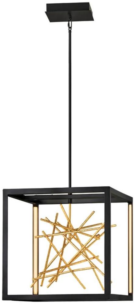 Elstead Styx LED Pendelleuchte quadratisch schwarz gold 3000K Bild 1