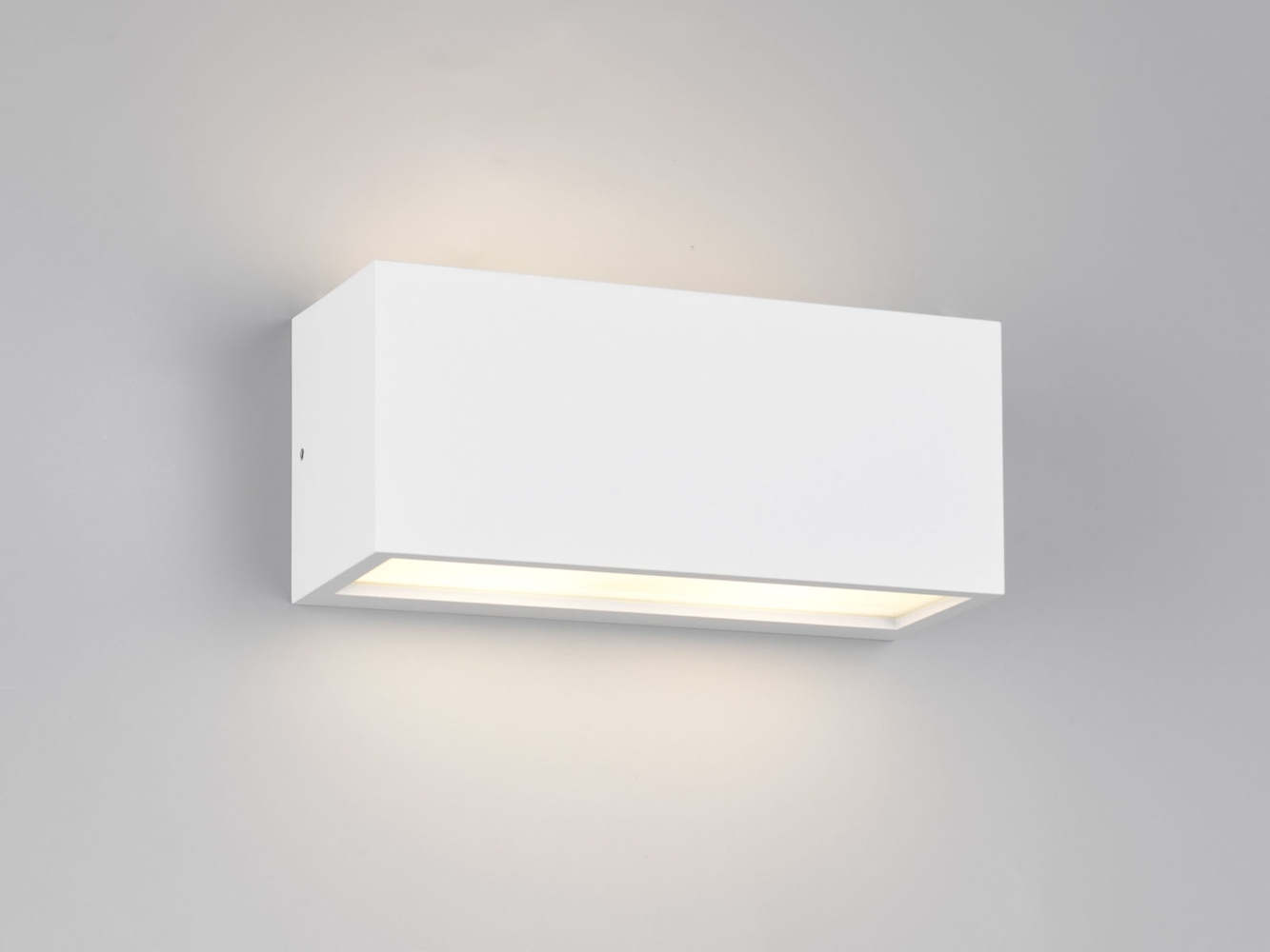 Eckige LED Up & Downlight Außenwandleuchte Weiß, Breite 25cm Bild 1