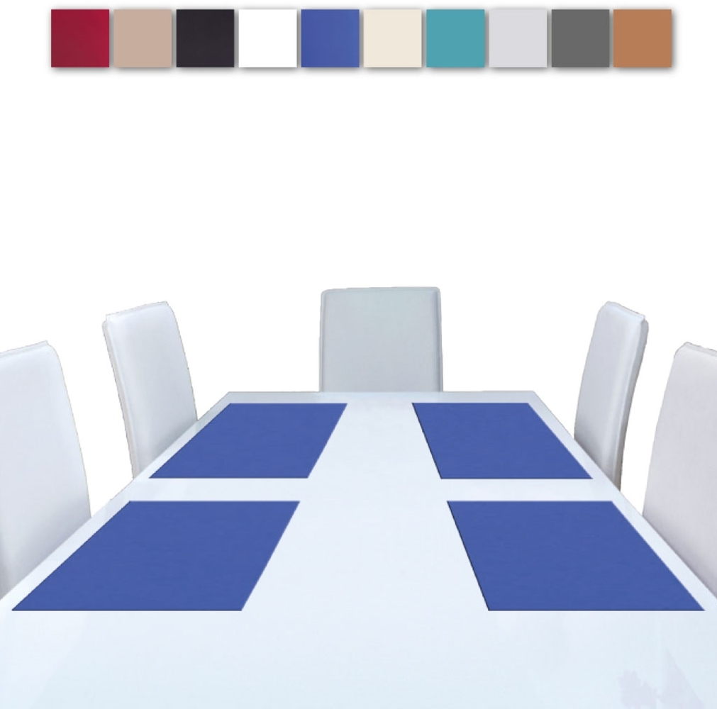 2er Set Tischsets Platzset Tischuntersetzer Platzdeckchen Tischdeko Tischmatte Essensunterlage Maße 30x45 cm, Farbe: blau - royalblau Bild 1
