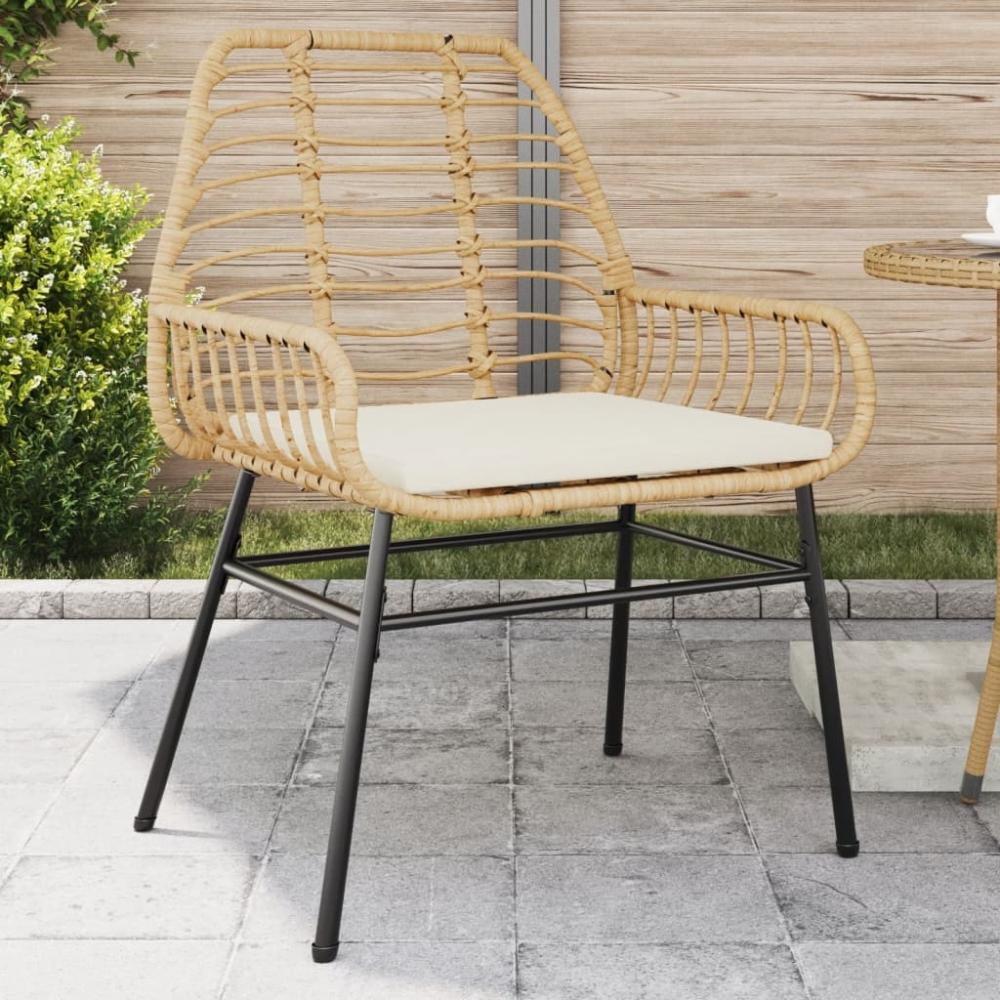 vidaXL Gartenstühle 2 Stk. mit Kissen Braun Poly Rattan 369094 Bild 1