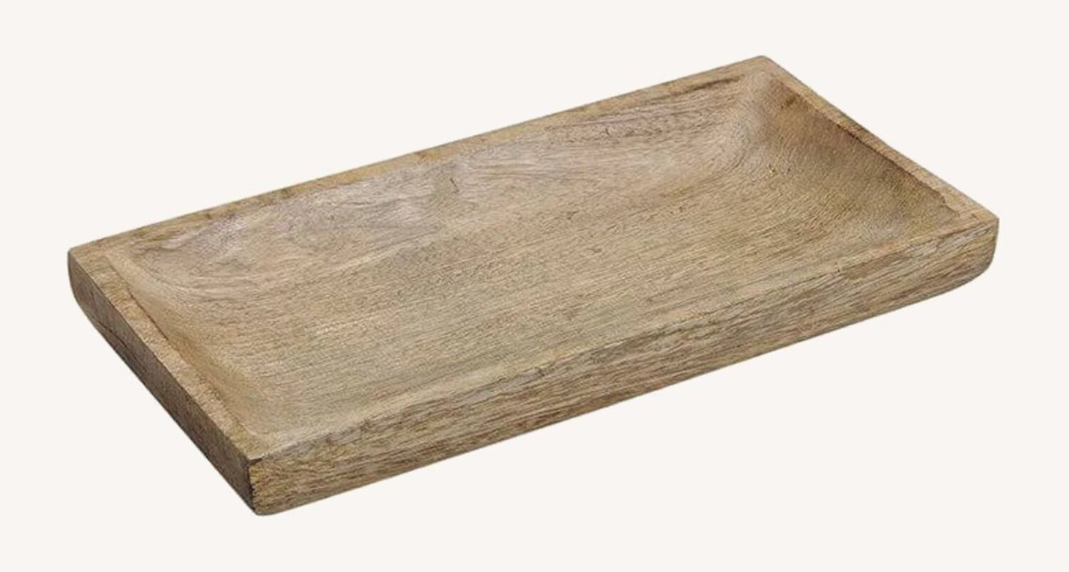 Meinposten Dekoschale Tablett Holztablett Mangoholz massiv Schale Mango Holz 30 oder 38 cm (1 St) Bild 1